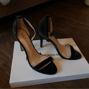 Neiman Marcus velvet strap heels - new with box. Size 6